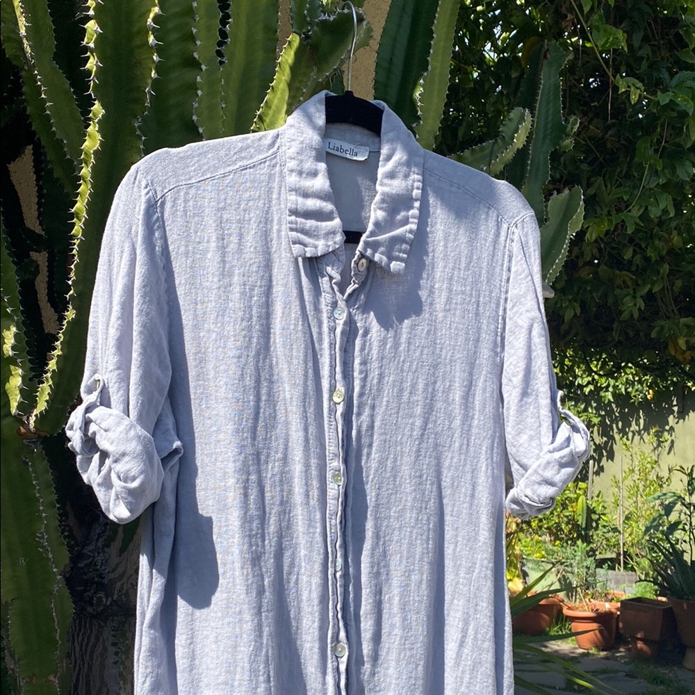 Liabella blue Long Sleeve Casual Shirt Dress - Picture 3 of 13
